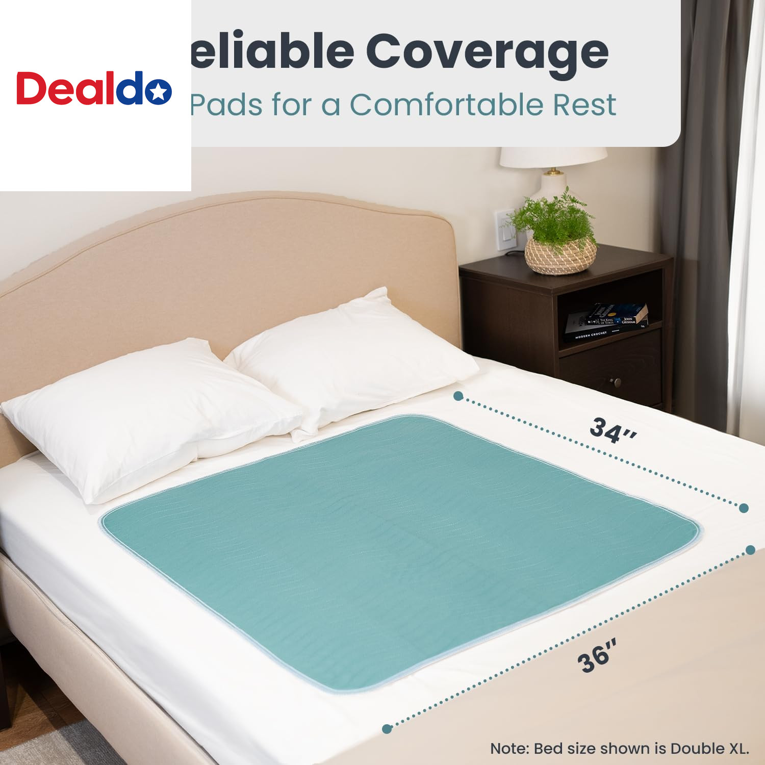 Bed Pads Washable Waterproof 34″ X 36″ (Pack of 2) – Incontinence Bed Pads for A