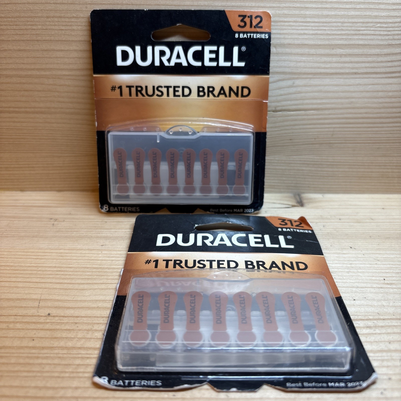 2 DURACELL #1 trusted brand 312 BATTERIES BEST BEFORE MAR 2023 DA312B8 BRAND NEW