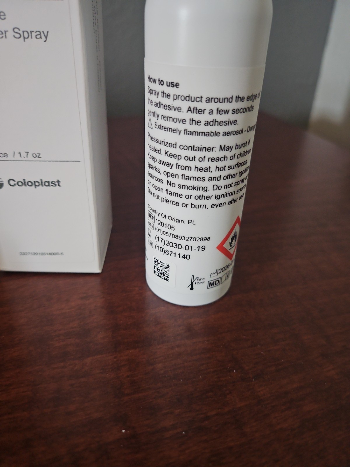 Coloplast Brava Adhesive Remover Spray 1.7 oz 120105 New Sealed Ostomy Sting…