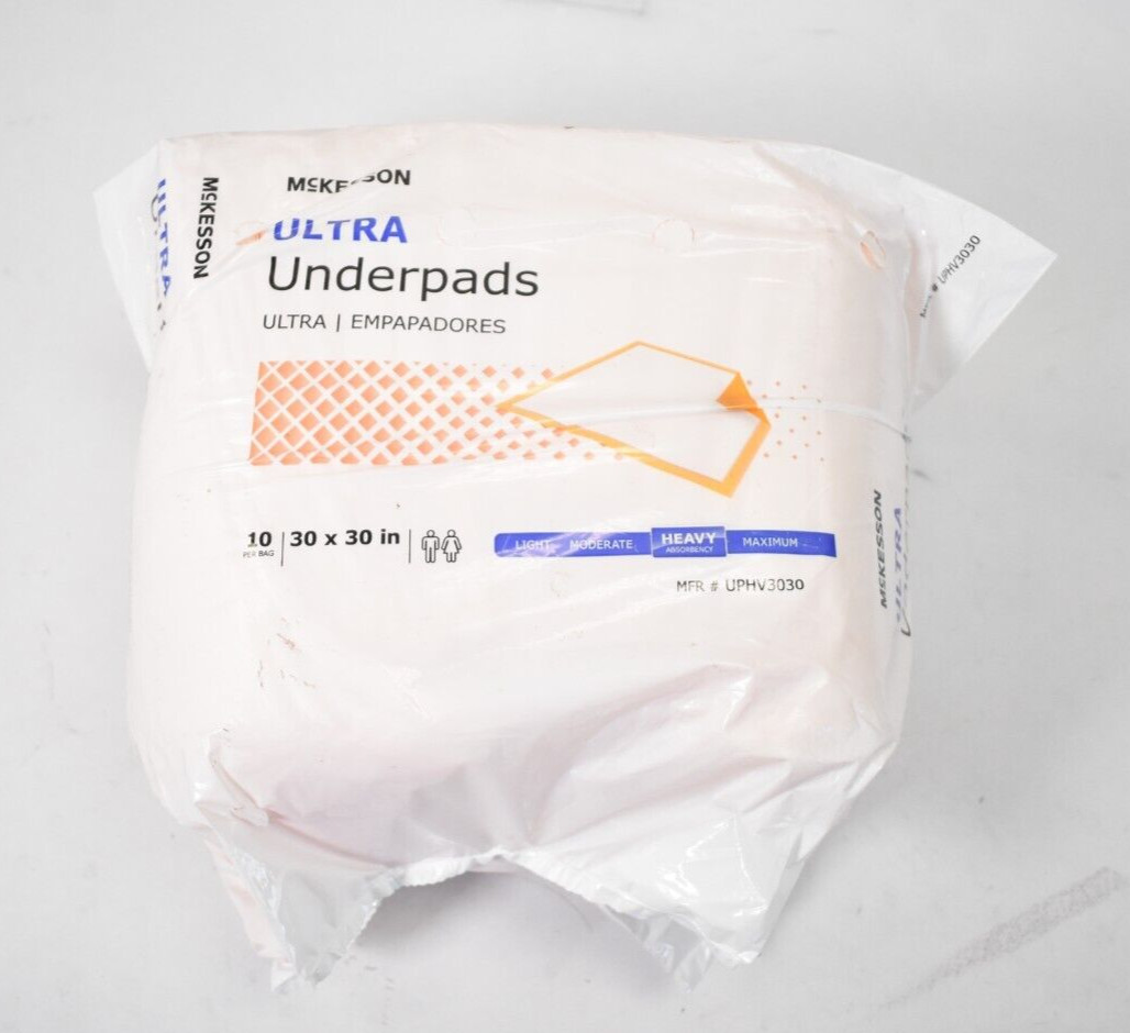 McKesson Ultra Heavy Absorbency Adult Disposable Underpads 10 Pack 30″ x 30″