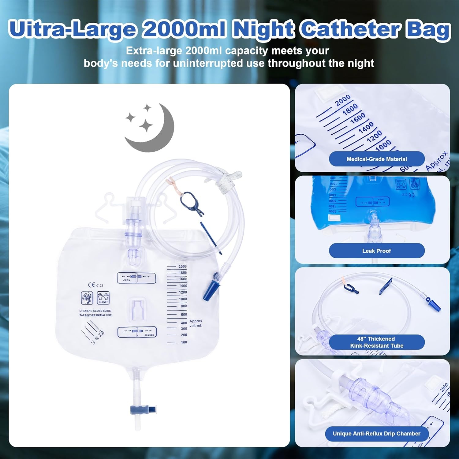 External Condom Catheters for Elderly Men Age 80, 24 Soft Latex, 5 Catheter Stab