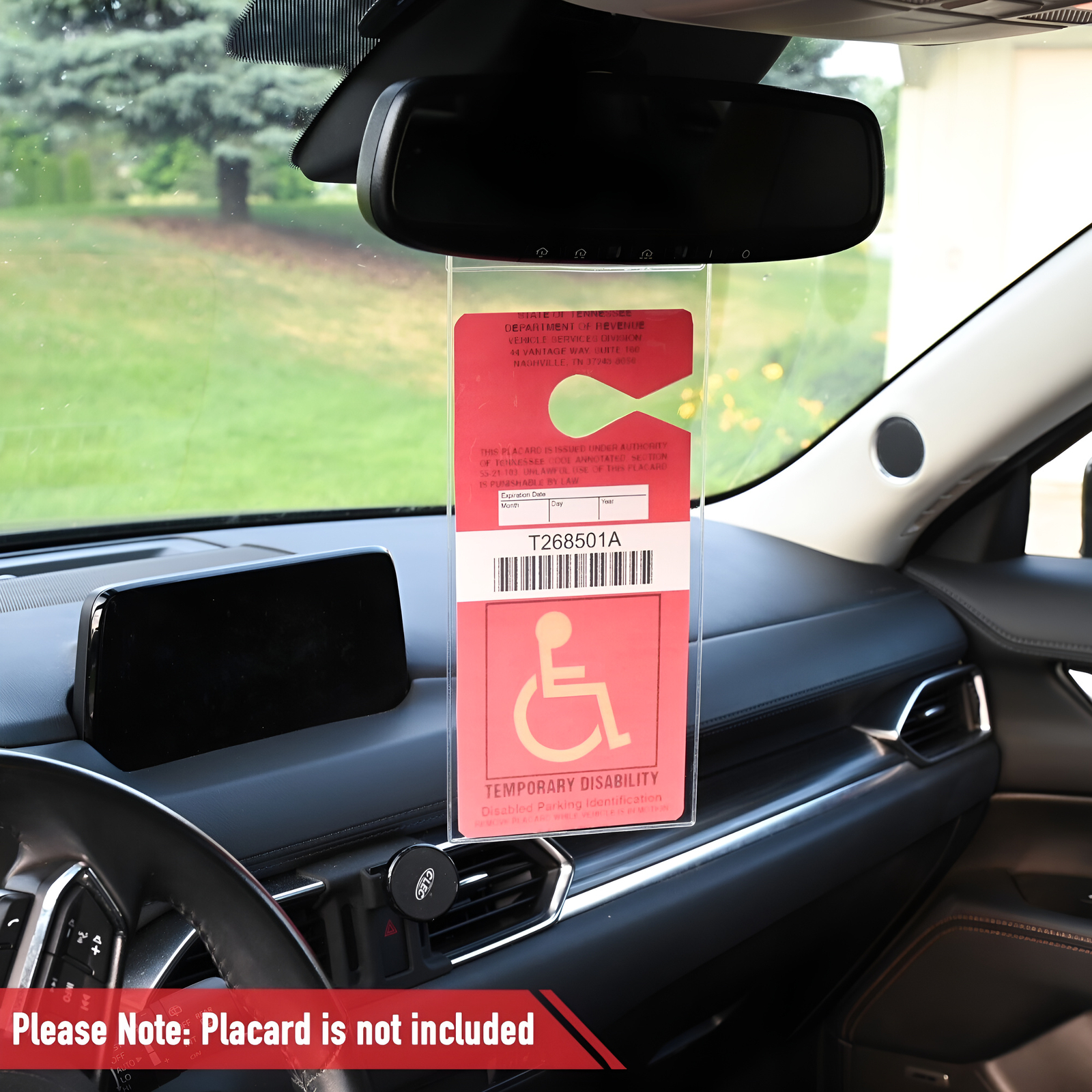 2-Pack Handicap Parking Permit Holder Placard Protector Hanger Sleeve Card