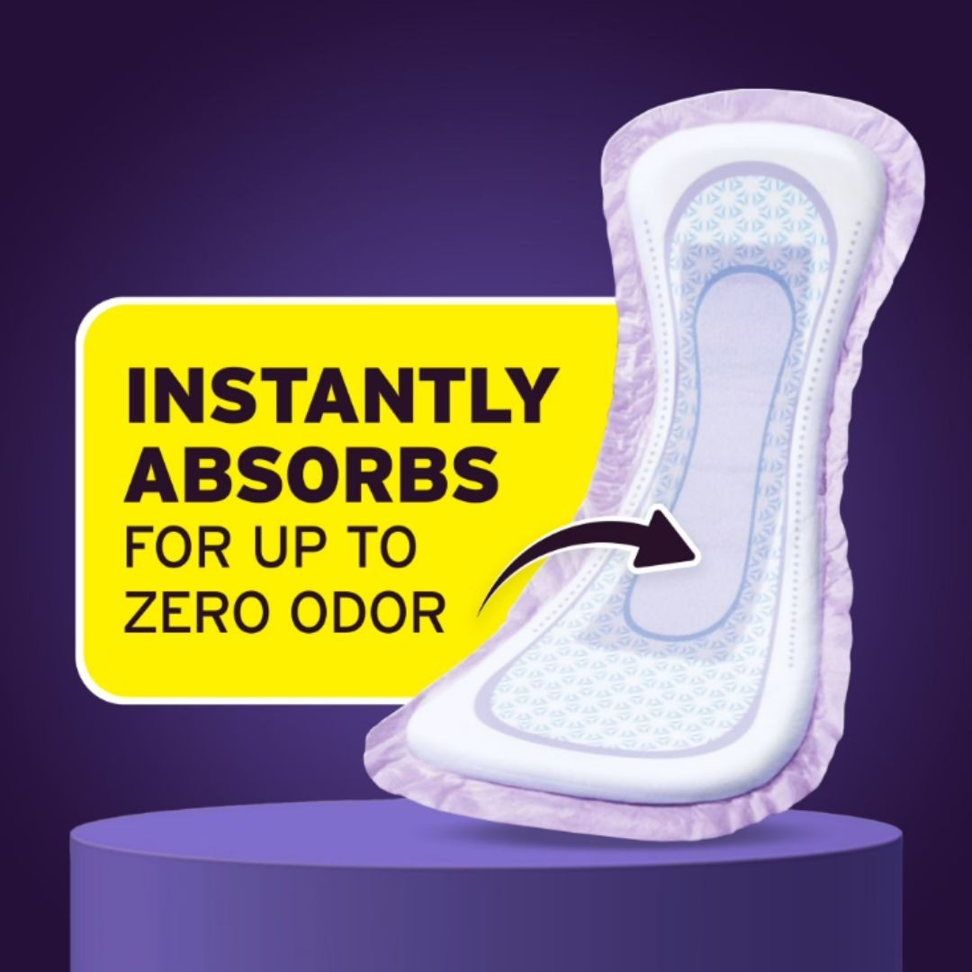 Poise Overnight Incontinence & Postpartum Pads for Bladder Leaks, 8 Drop Extra