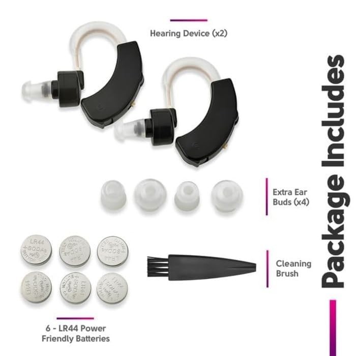 Digital Hearing Amplifiers with Crystal Clear Sound – Lightweight Black Set