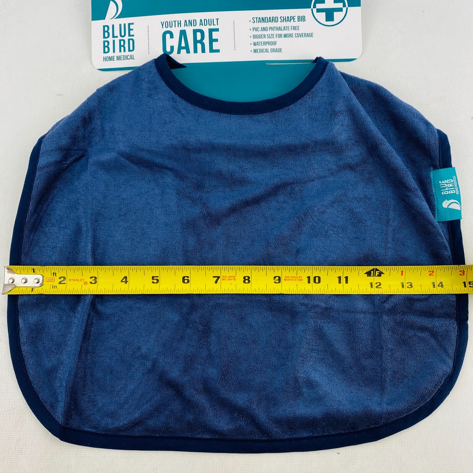 Unisex Youth & Adult Adaptive Bib Navy Blue Standard Shape Adjustable Waterproof