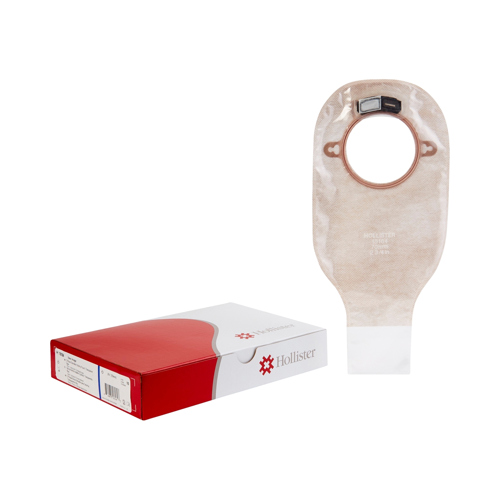 New Image Drainable 12″L 2pc System Ostomy Pouch 2.75″ Flange 18164 10 Ct