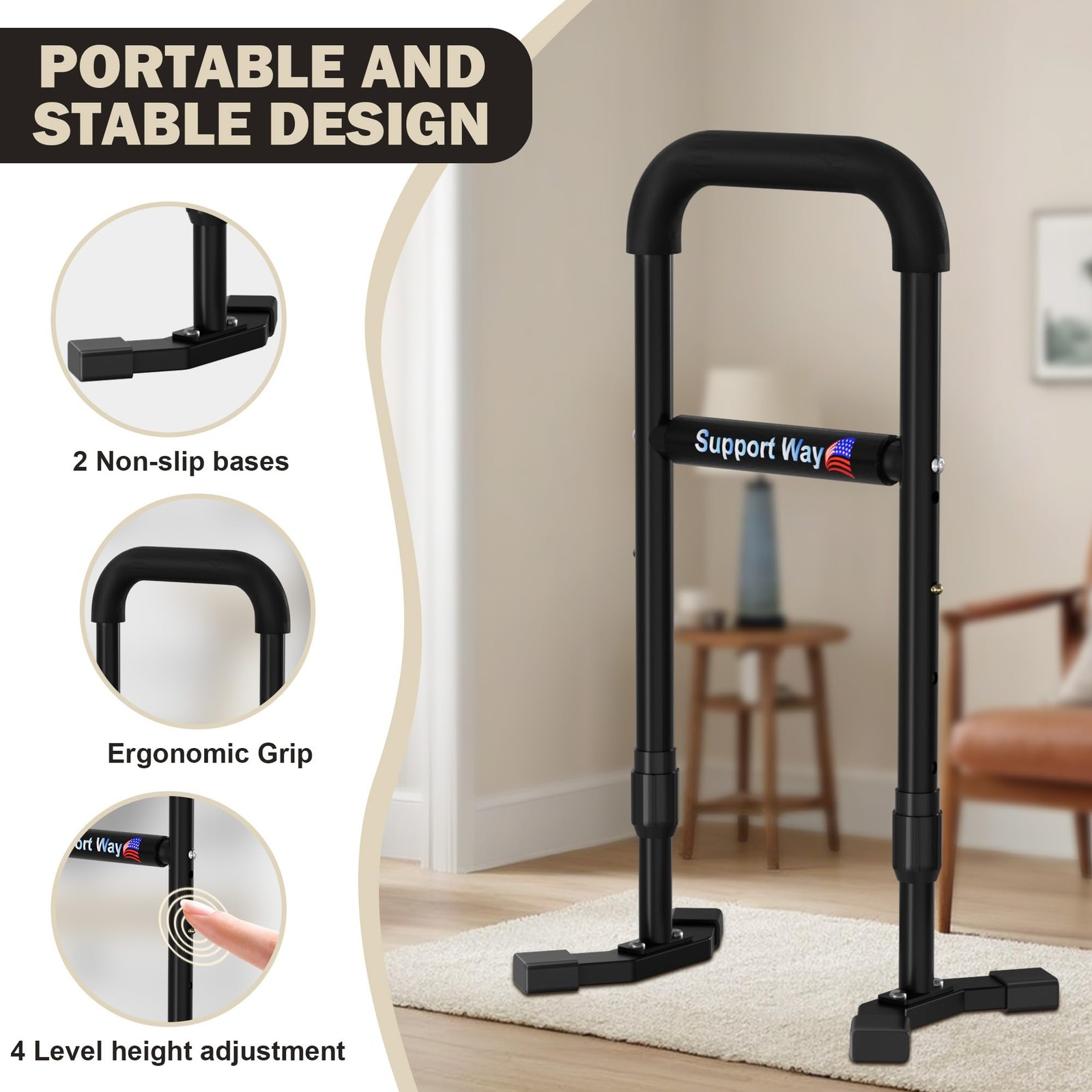 Stand Assist Aid Plus, 20-26.8″ Adjustable Steel Standing Aid for Seniors & E…