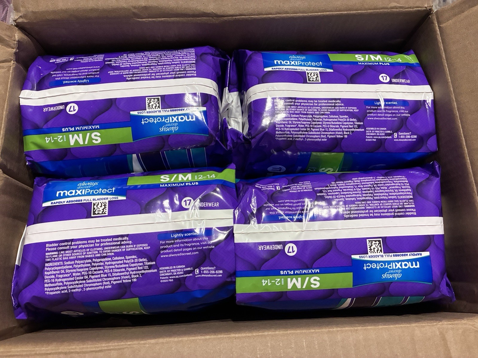Always Discreet maxiProtect Incontinence Pants Maximum Plus S/M RapidDry 17 ct