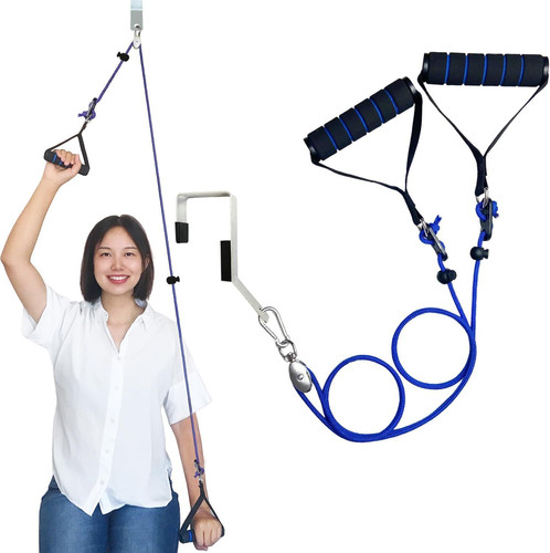 Shoulder Pulley for Physical Therapy, Pulleys Metal Bracket, Blue