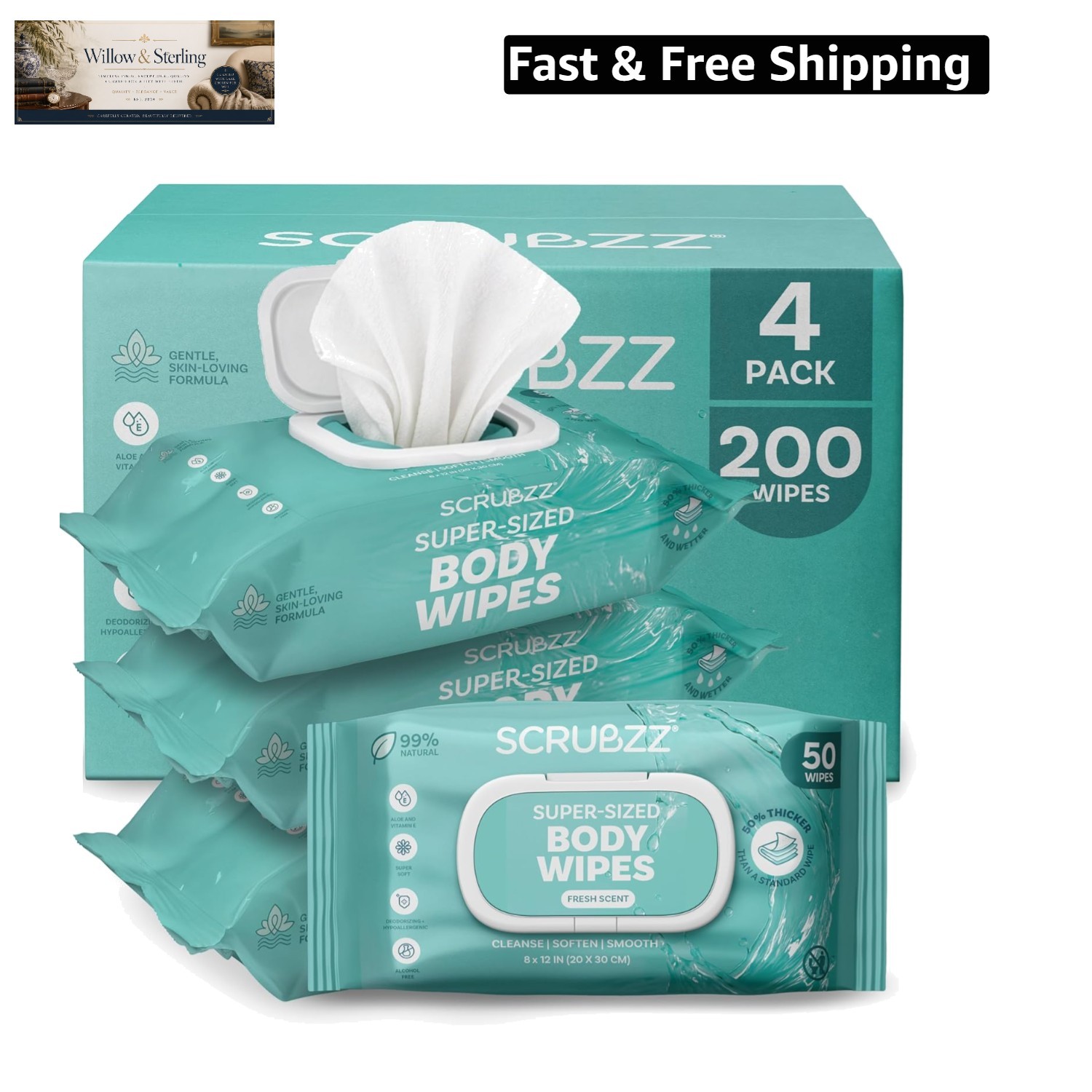 Adult Wipes for Elderly, Extra Large 8” x 12” – Thicker, & Extra Moist No Ri…