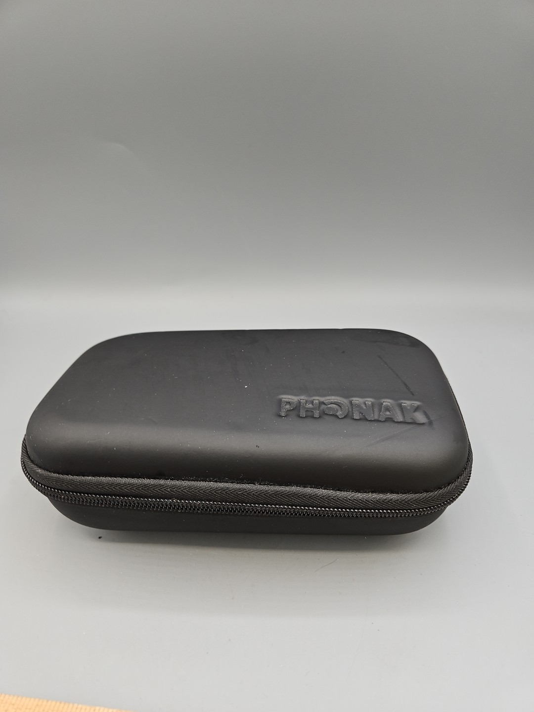 Phonak Hearing Aid Storage Gray Black Hard Soft Travel Clamshell Zip Case Only