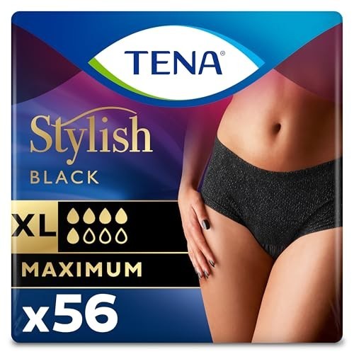 Stylish Black Disposable Incontinence Underwear for Women, XL, Bladder Control,
