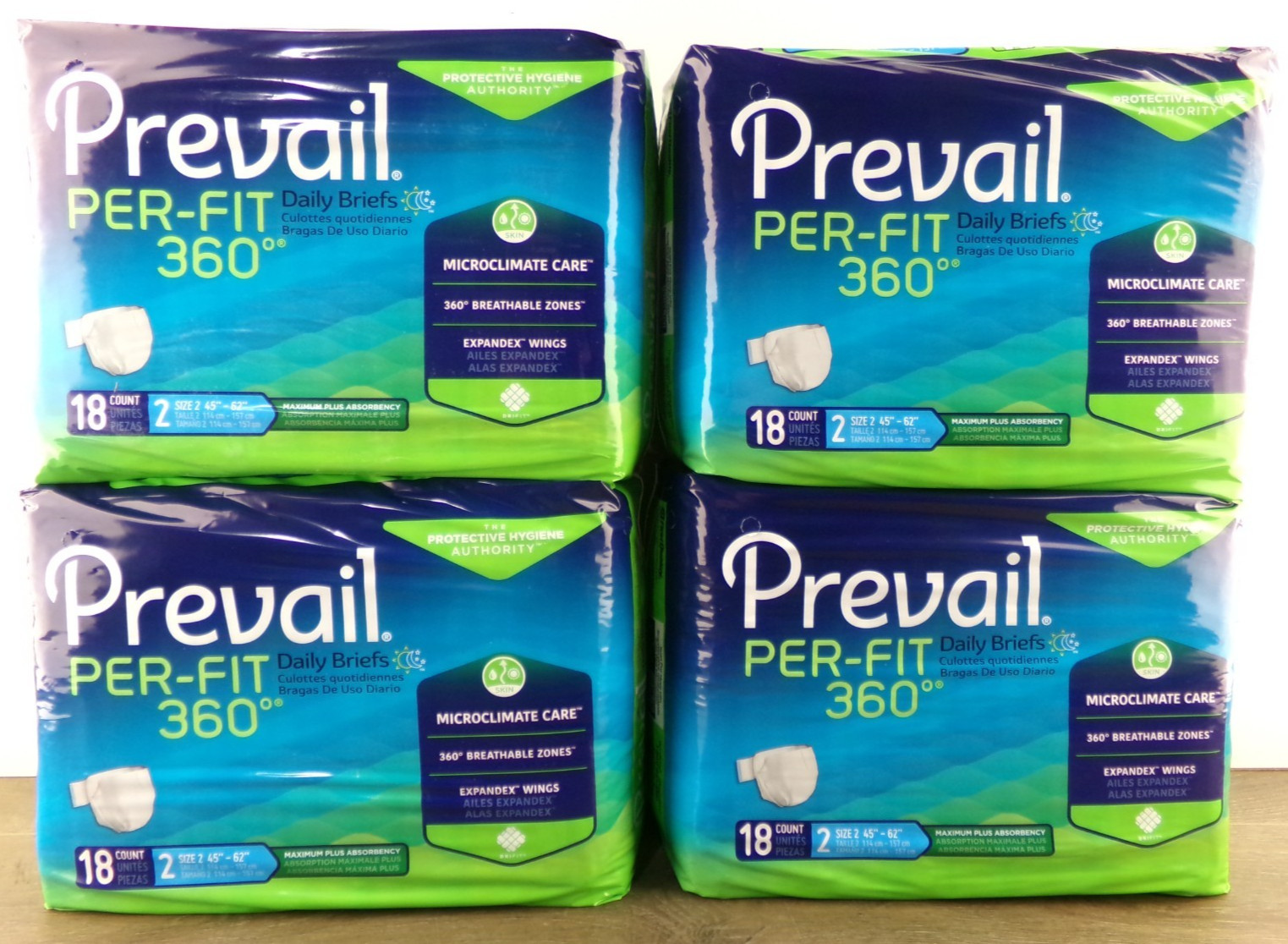 72ct Prevail Per-Fit 360 Incontinence Daily Brief Size 2 Maximum Plus, New S6
