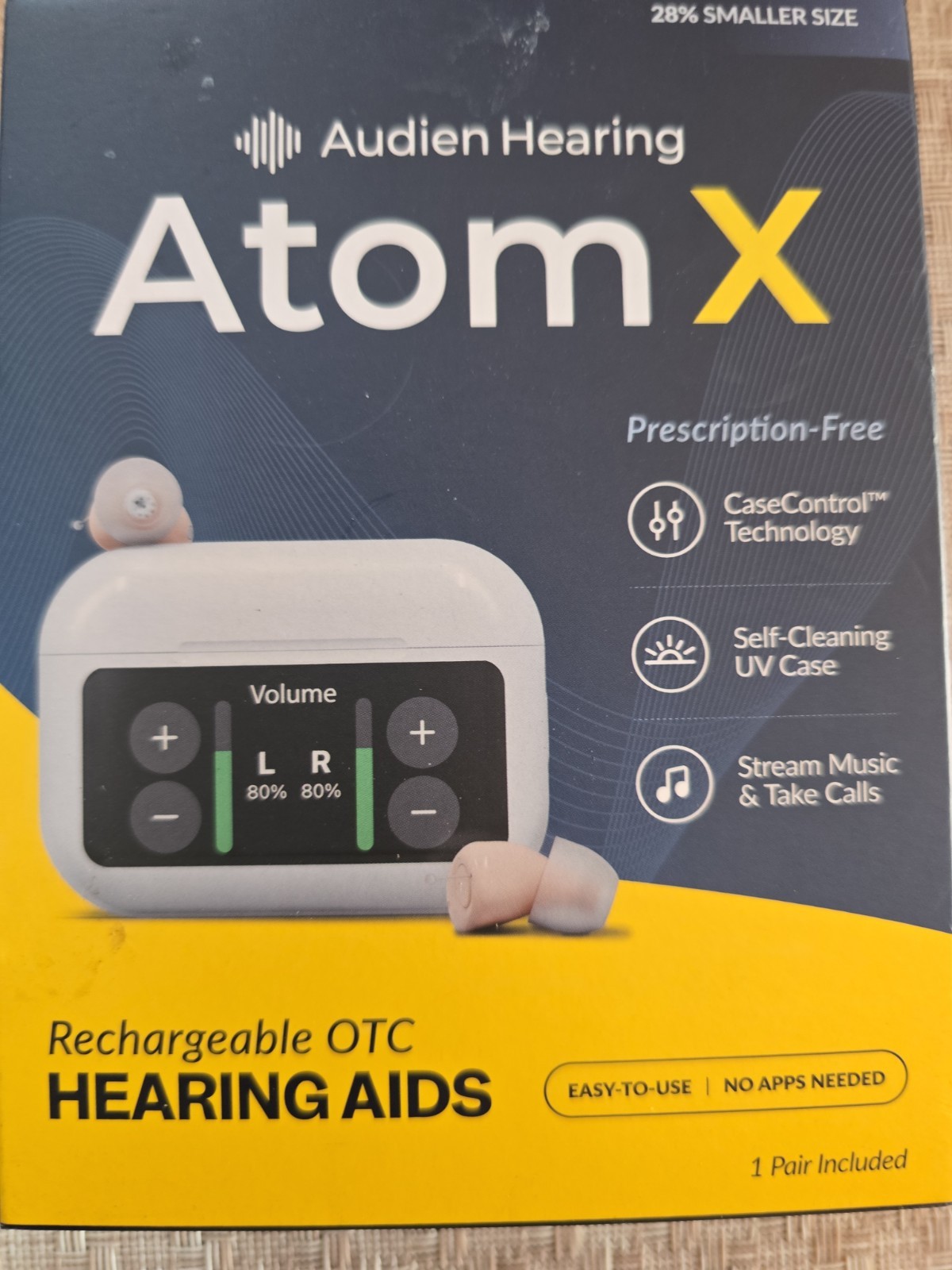 Audien Hearing ATOM X -Rechargeable OTC Hearing Aids – Latest Model Brand New