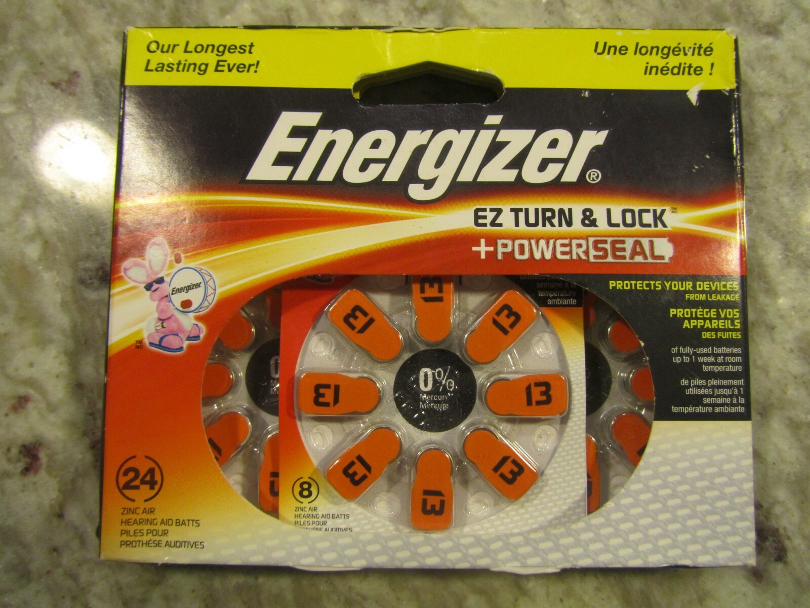 Energizer AZ13DP-24 exp 11/20 EZ Turn & Lock #13 Hearing Aid Batteries Box of 24