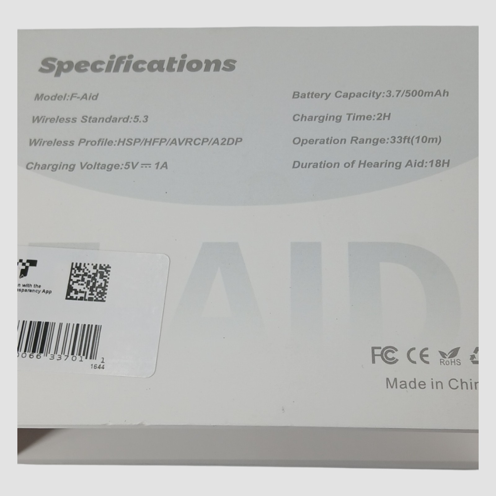 Royal Hearing Hearing Aids for Seniors with Bluetooth F-AID (Untested)