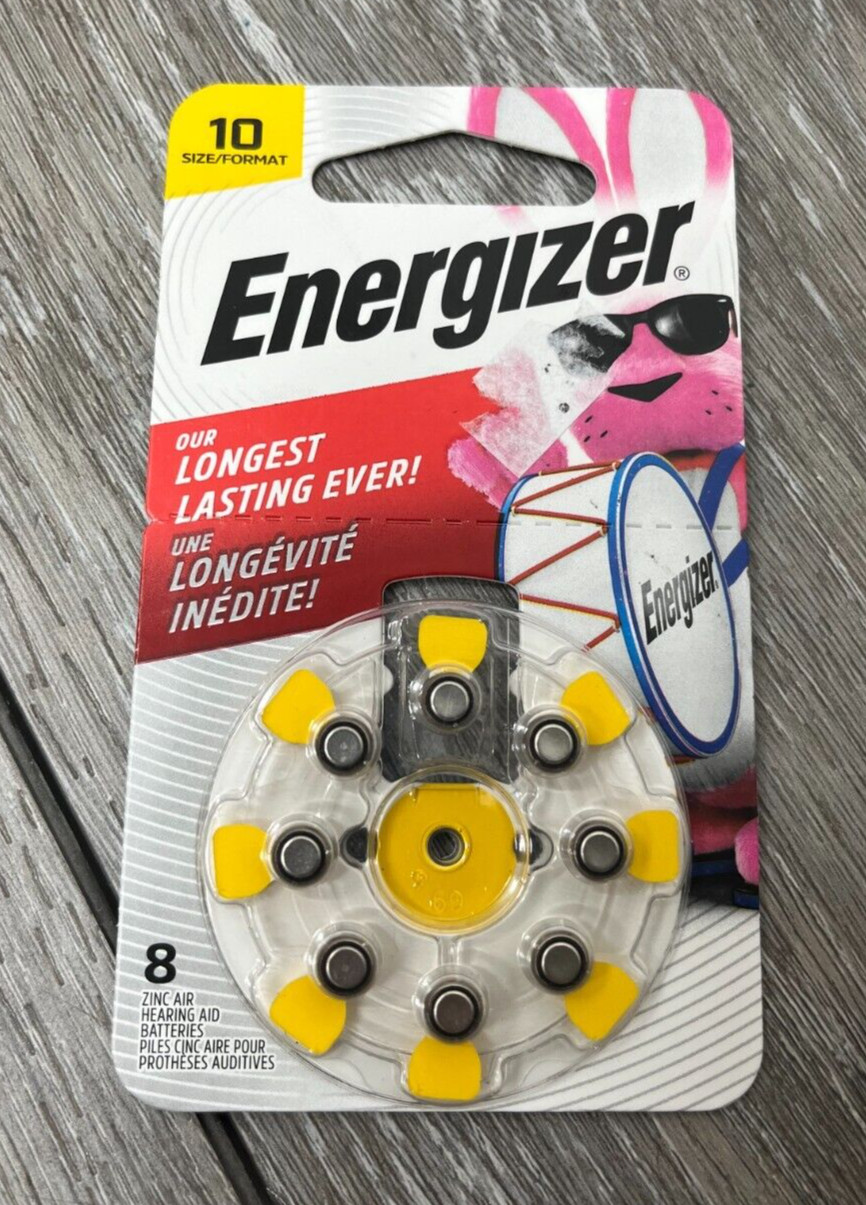 8-Count Energizer AZ10DP Size 10 Zinc Air Hearing Aid Batteries BB 3/27 d22