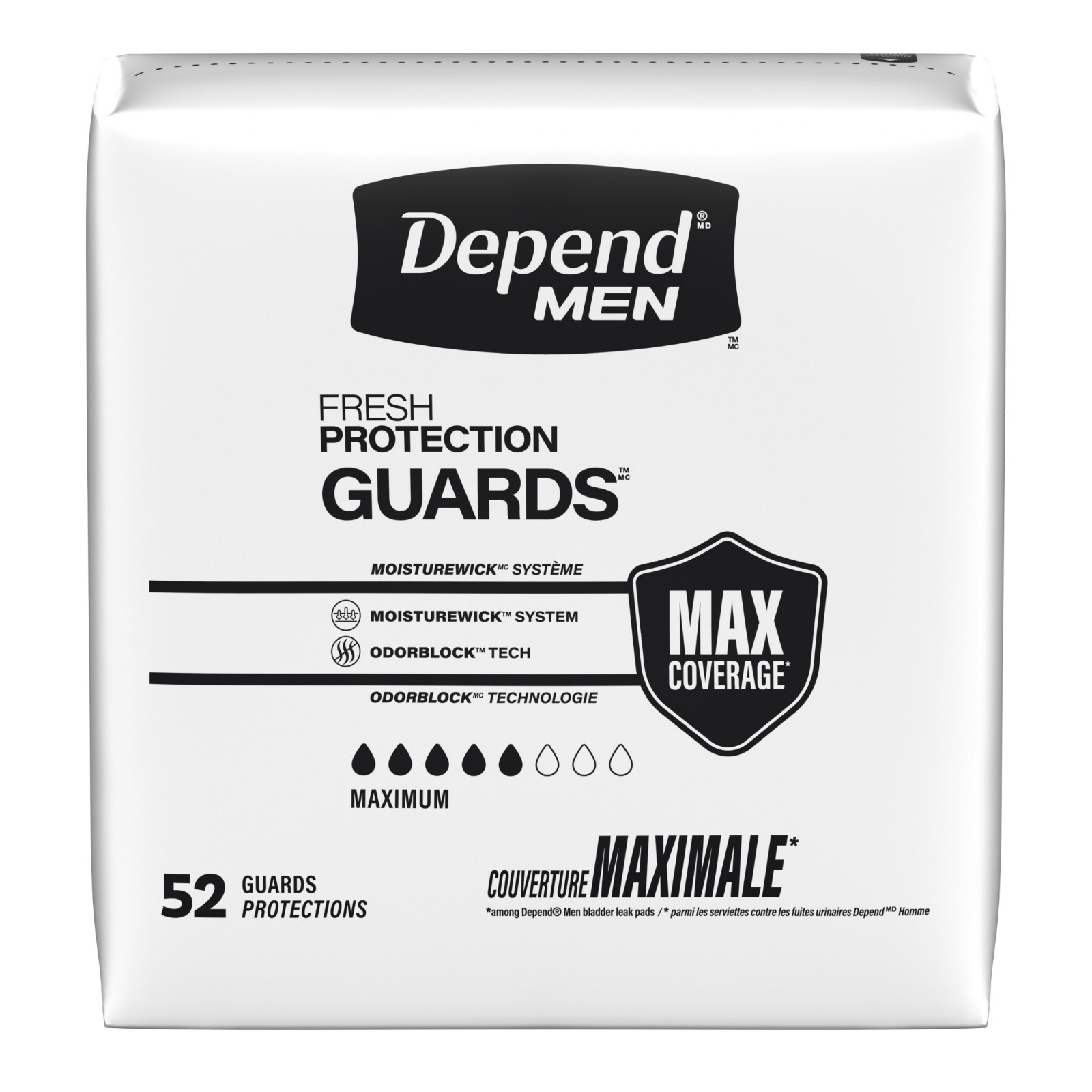 Depend Incontinence Guards/Incontinence Pads fr Men/Bladder Control Pads Maximum