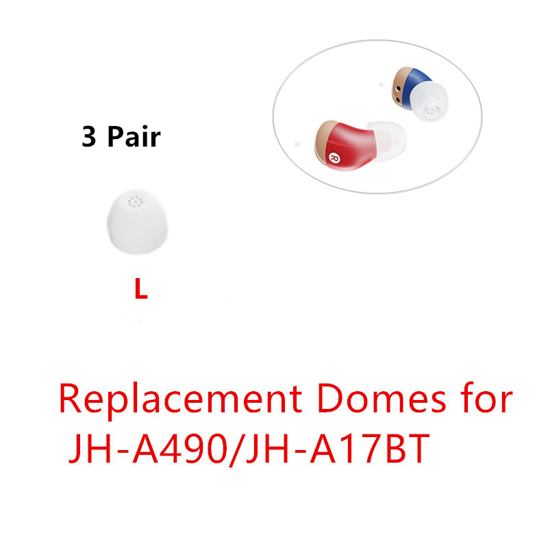 3 Pair L Size Ear Domes Ear Tips For Jinghao A490 A17BT Hearing Aids Replacement