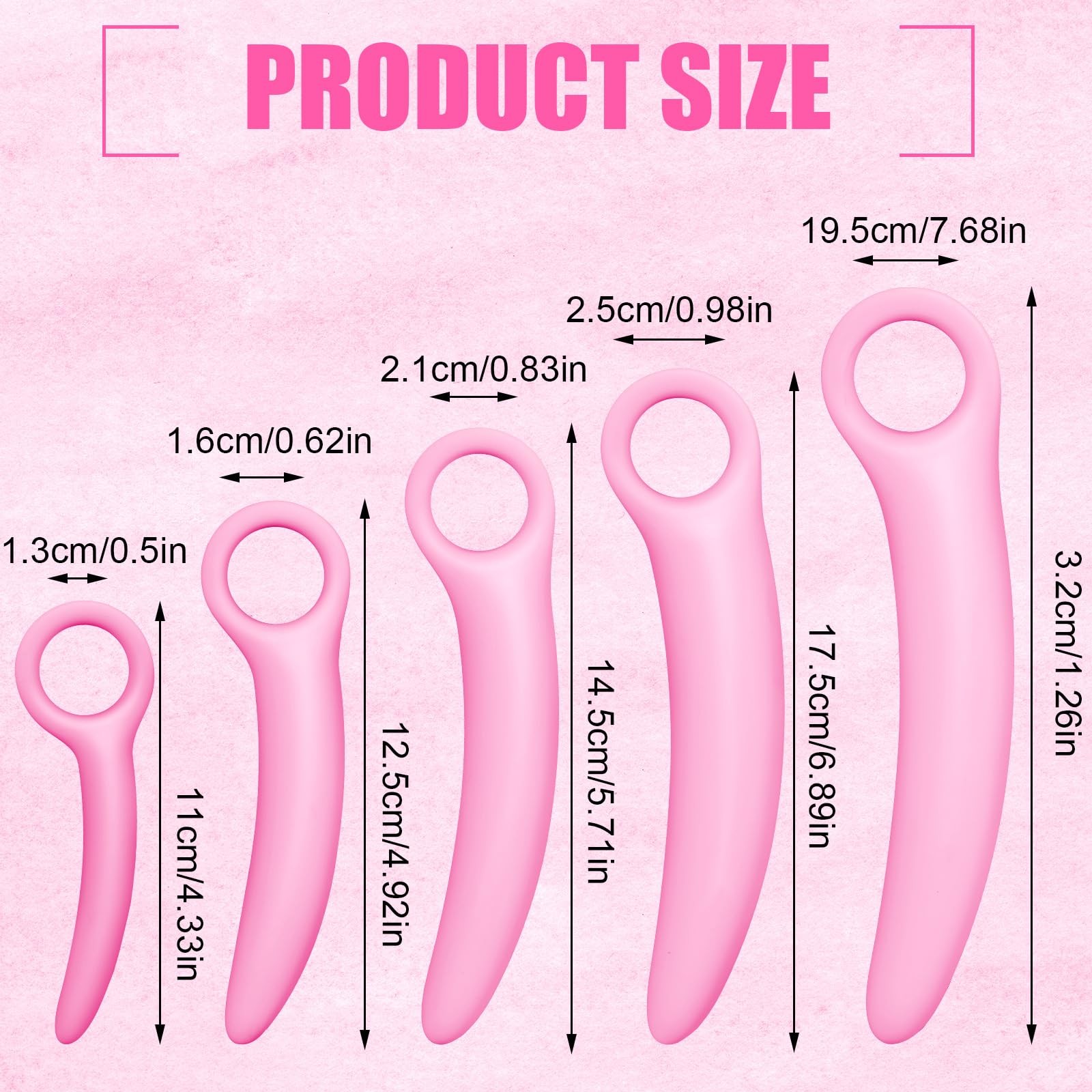 5 Size Silicone Pelvic Floor Muscle Dilator Exerciser Trainer Set Silicone Di…