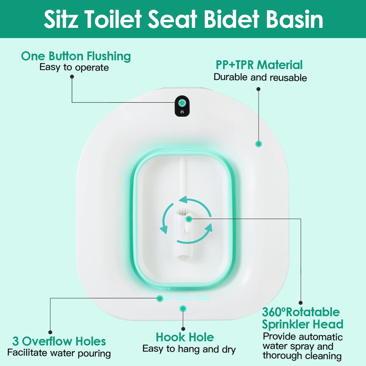 Electric Collapsible Sitz Bath Postpartum Cleansing Hemorrhoid Toilet Bidet Seat