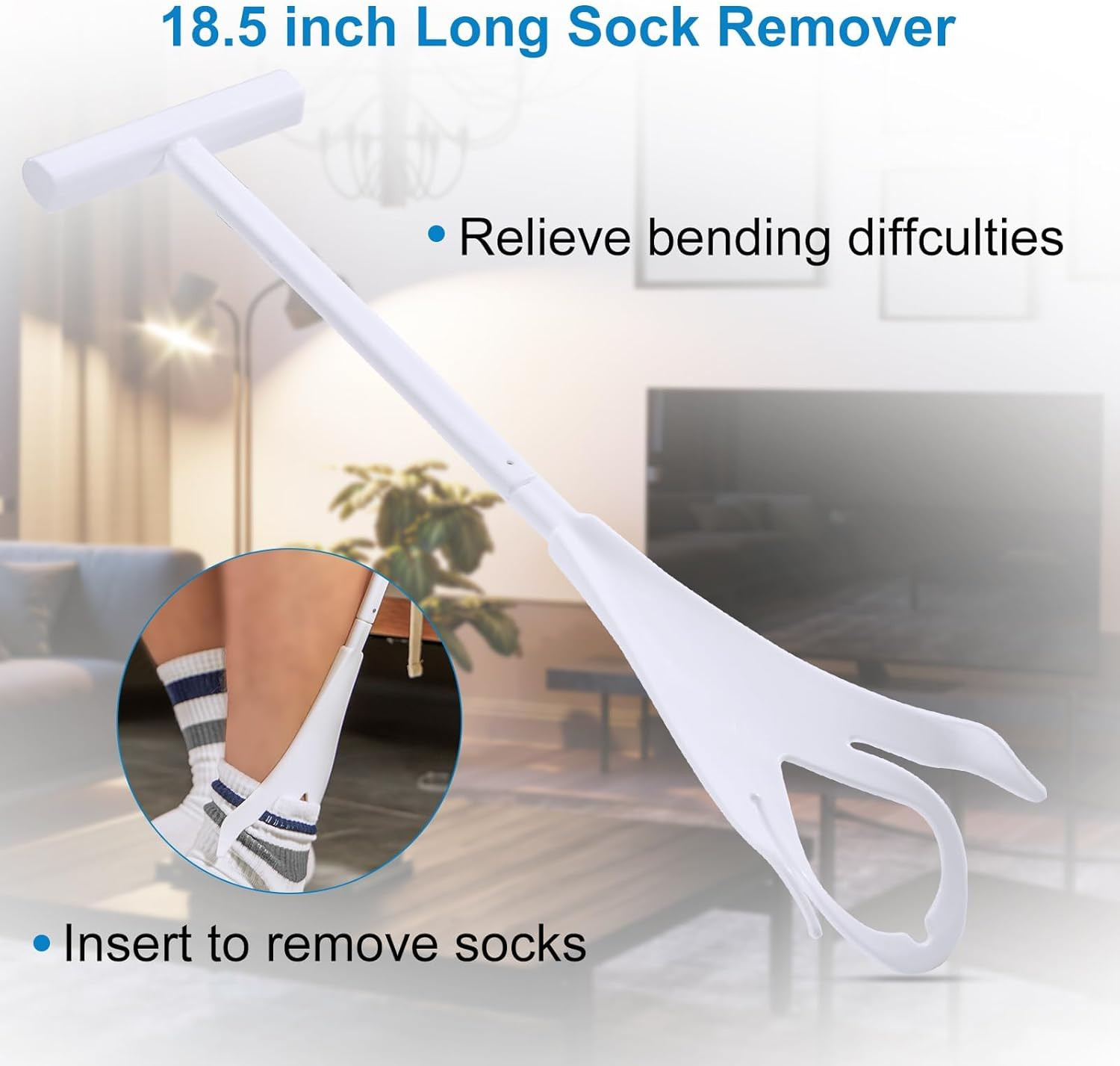 Sock Aid Kit, Flexible Sock Aid Device with Long Rope – Sock Puller Aid Easy on