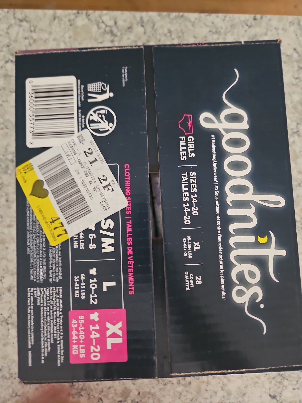 Goodnites Girls Overnight Pants XL (14-16) 95-140+ Lbs SEALED NEW 100% Leak Free