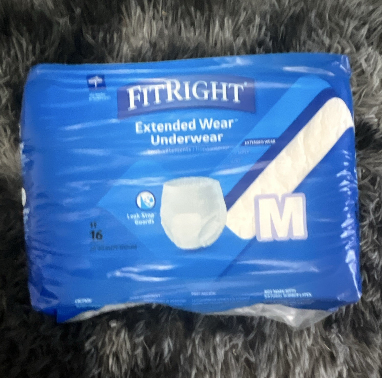 FitRight Extended Wear Incontinence Pants M 16 Ct Leak-Stop Guards MotionFlex