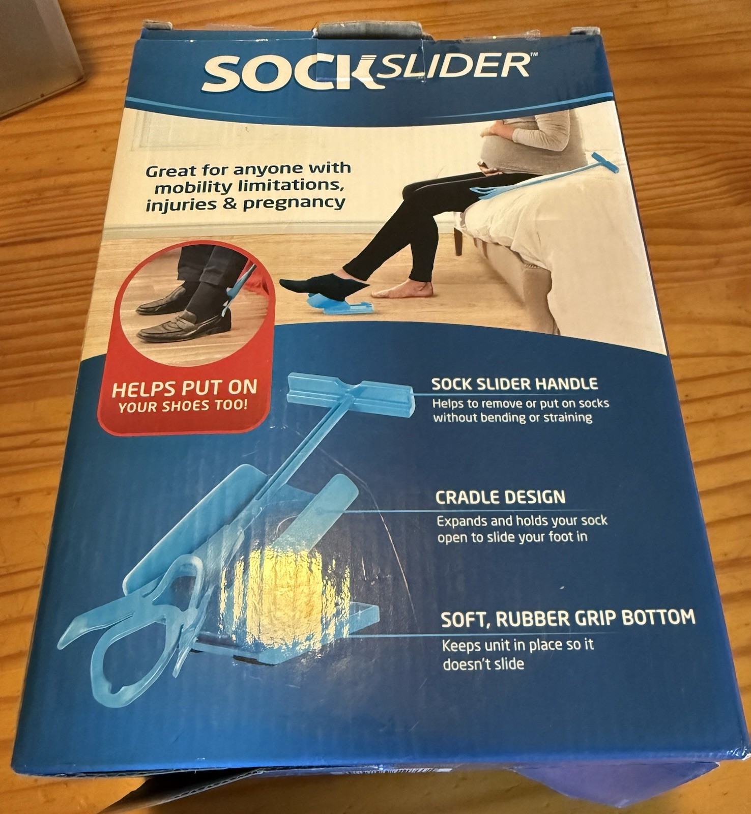 Sock Slider As Seen On TV Easy On Off Helper Sock Aid Shoe Horn Made in USA VB9