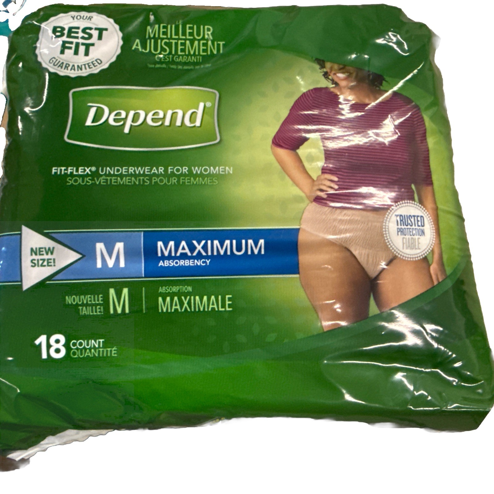 Depend Fresh Protection Women’s Incontinence & Postpartum Bladder Leak, Medium