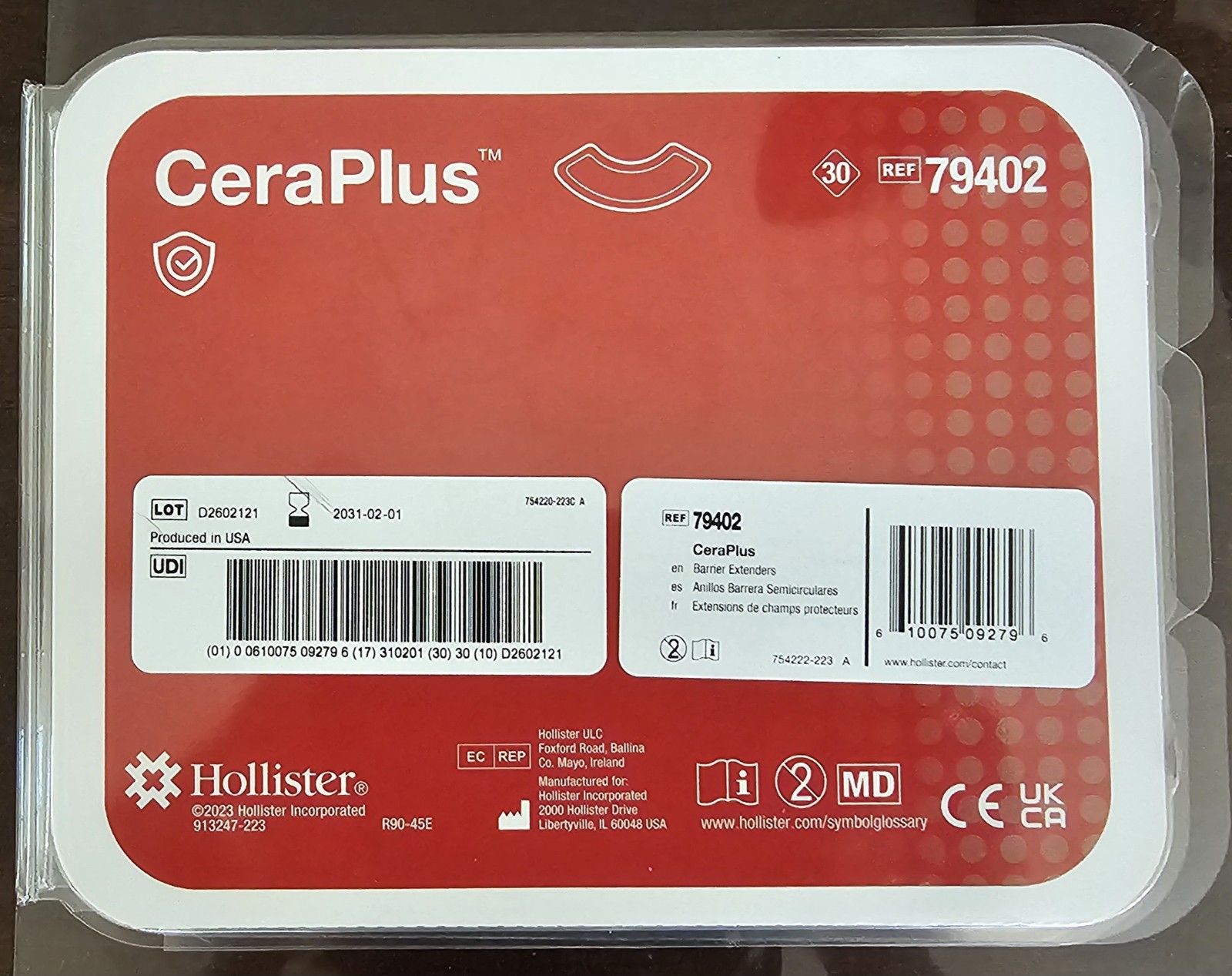 4 pack Hollister CeraPlus # 79402 Barrier Extenders Exp 2031 – 30 piece per pack