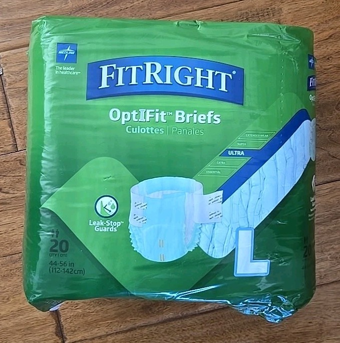 Fitright Medline Optifit Incontinence Adult Briefs Ultra L