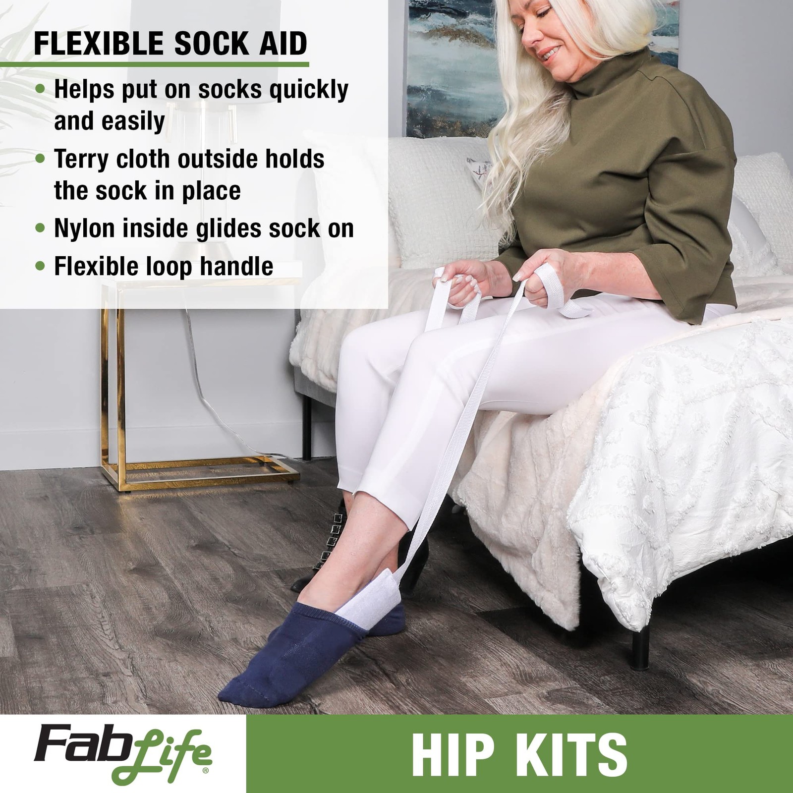 FabLife Hip Kit Daily Living Aids for Mobility, 26″ Reacher, Metal Shoehorn
