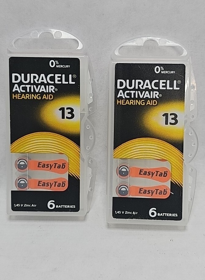 Duracell Activair Size 13 Hearing Aid Batteries 1.45V (12 Batteries)