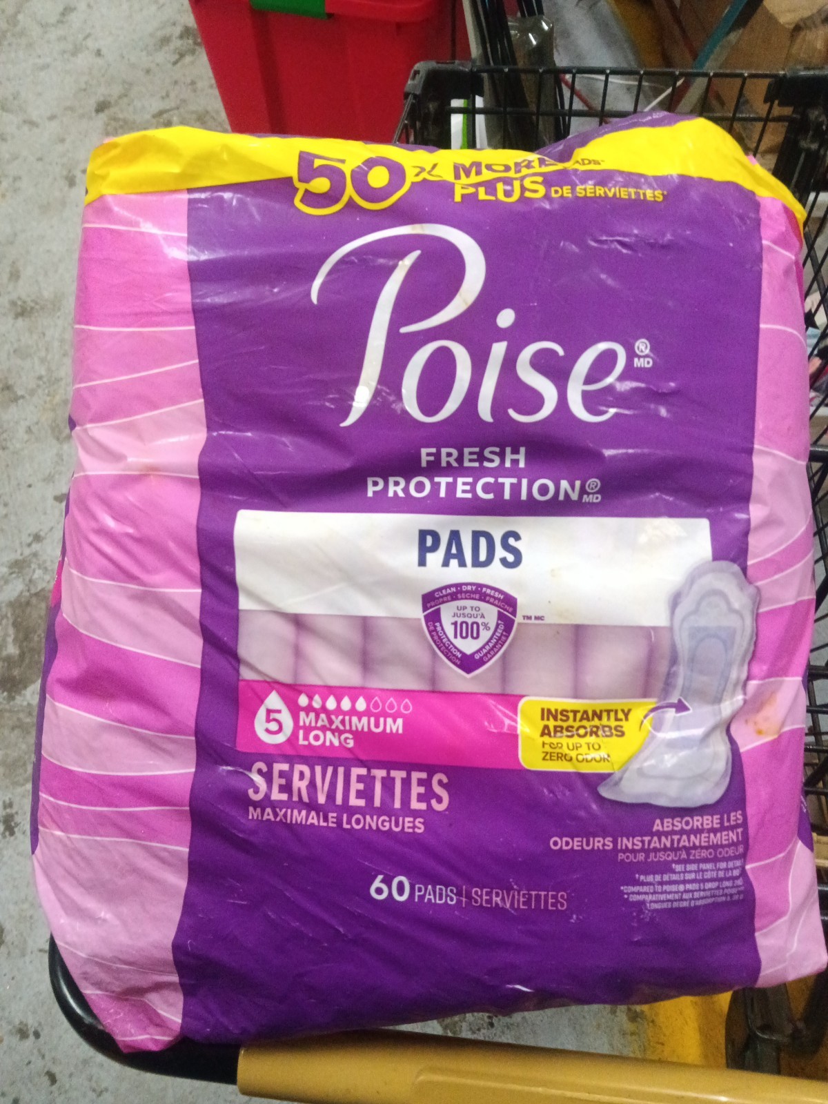 Poise Incontinence Pads 5 Drop Maximum Absorbency Regular Length 60 ct. 448