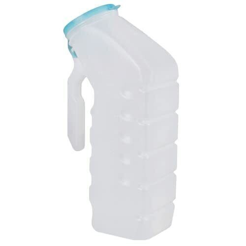 Male Urinal with Glow in The Dark Cover [32oz Pack of 2] Portable Pee Bottles