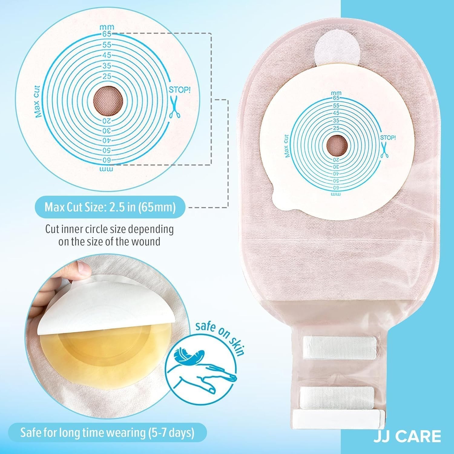 Colostomy Bags 20 PCS, One-Piece Pouching Ostomy Bags, No Mess Ostomy Supplies f