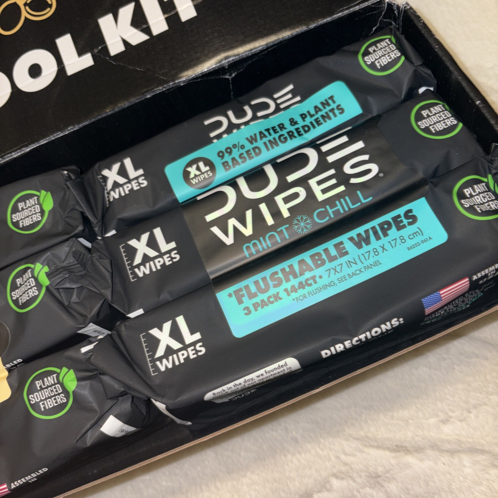 Dude Wipes Case 24 Pack, 18 Count, Unscented, Flushable, 432 Sheets
