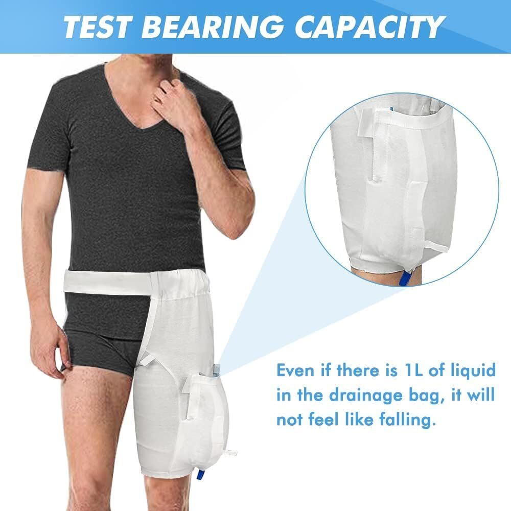 Catheter Leg Bag Holder Cover with Foley Stabilizer Urostomy Drainage Underwear