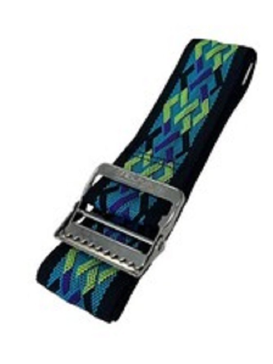 Skil-Care Geo Pattern Gait Belt 60 Inch Length Made In USA Green Weave Nylon