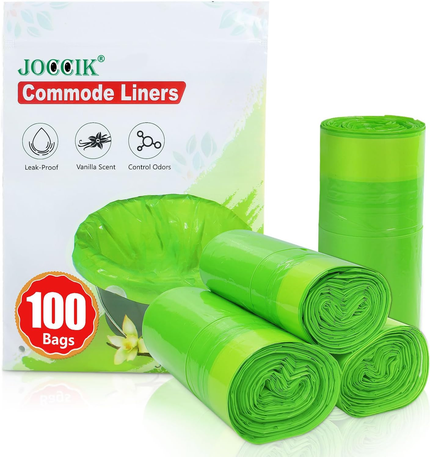 Commode Liners Bedside Commode Vanilla Scented 100Pcs Disposable Bags Universa