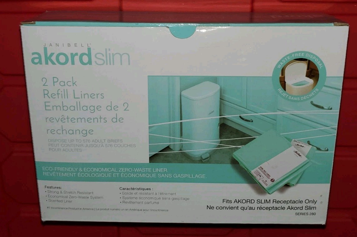 Janibell Brand Akord Diaper Disposal Liners for 280 Slim Model Scented 2-Pack