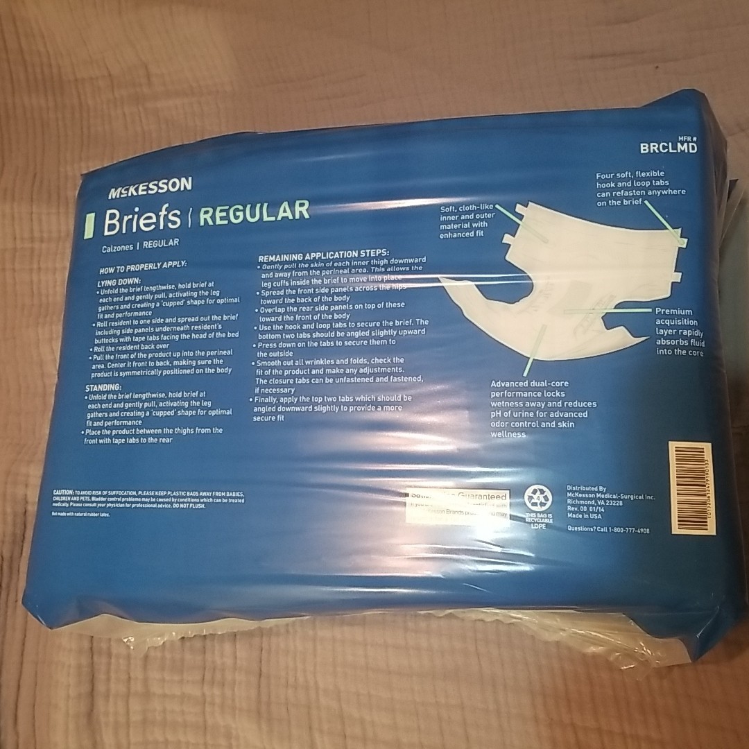 McKesson Briefs Regular Adult Diapers Disposable Medium (Pack of 24) BRCLMD
