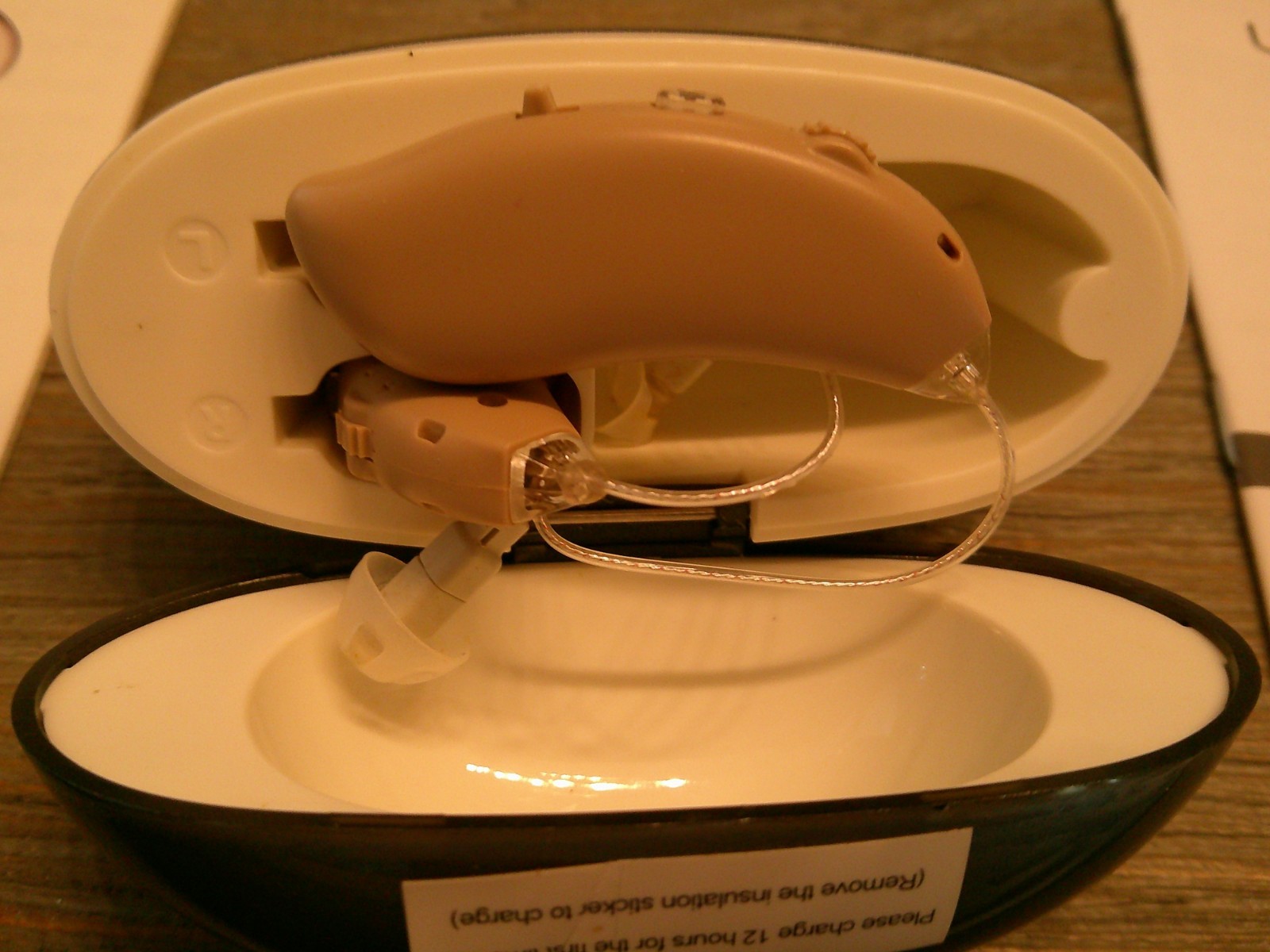 Digital RIC Hearing Aids, Both, Charging Box, Beige, Clear/Nature/Simple I.48