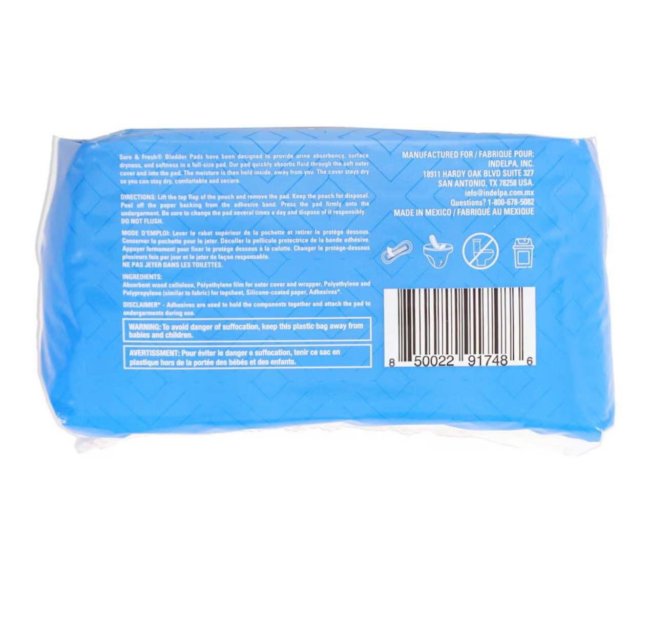 3pSure & Fresh Bladder Pads Regular Unscented Individually Wrapped White 10 Ct