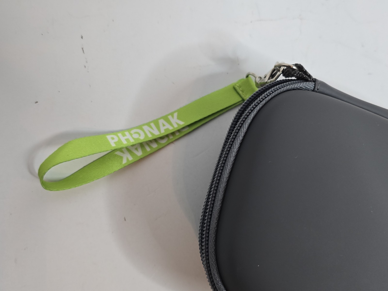Phonak Hearing Aid Storage Gray Green Hard Soft Travel Clamshell Zip Case Only