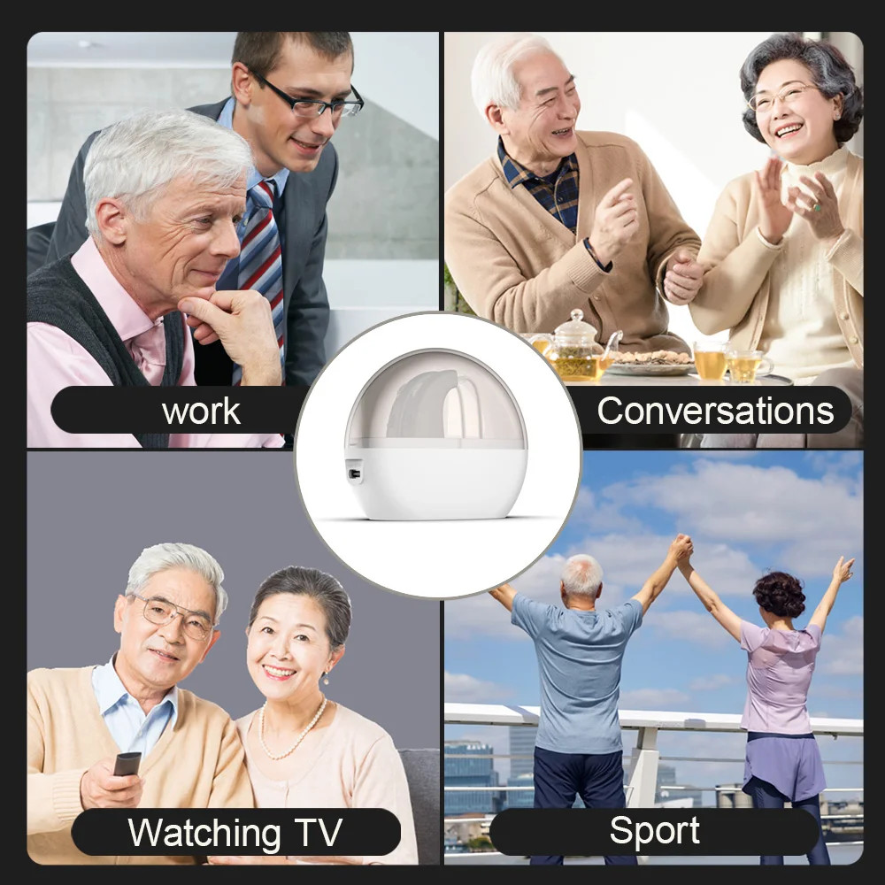 Auxiliary Headphones Sound Amplifier Noise Reduction Rechargeable Hearing Aids
