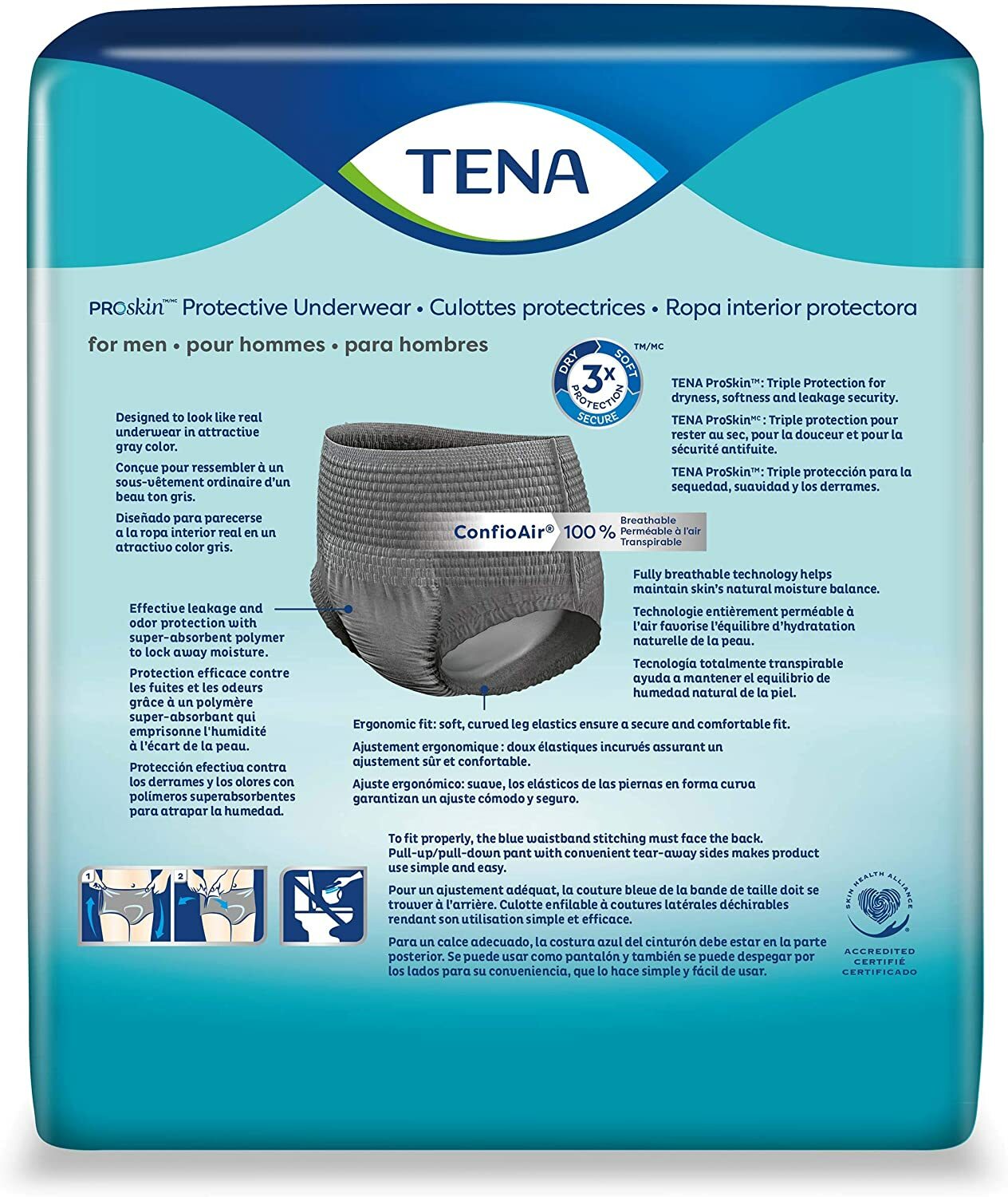 Tena ProSkin Maximum Absorbency Incontinence Underwear for Men, Med, 20 Count
