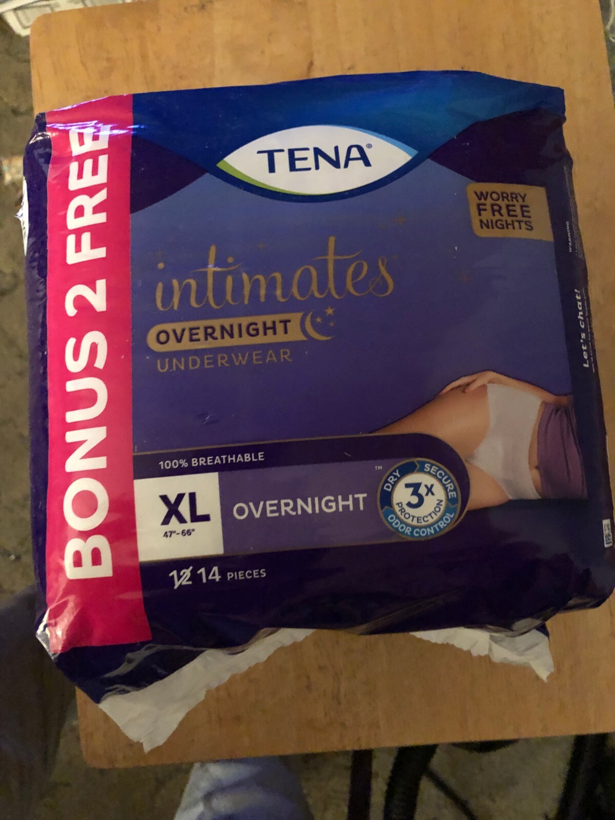 NEW Tena Intimates Overnight Incontinence Underwear for W XL -” 14 ” Count