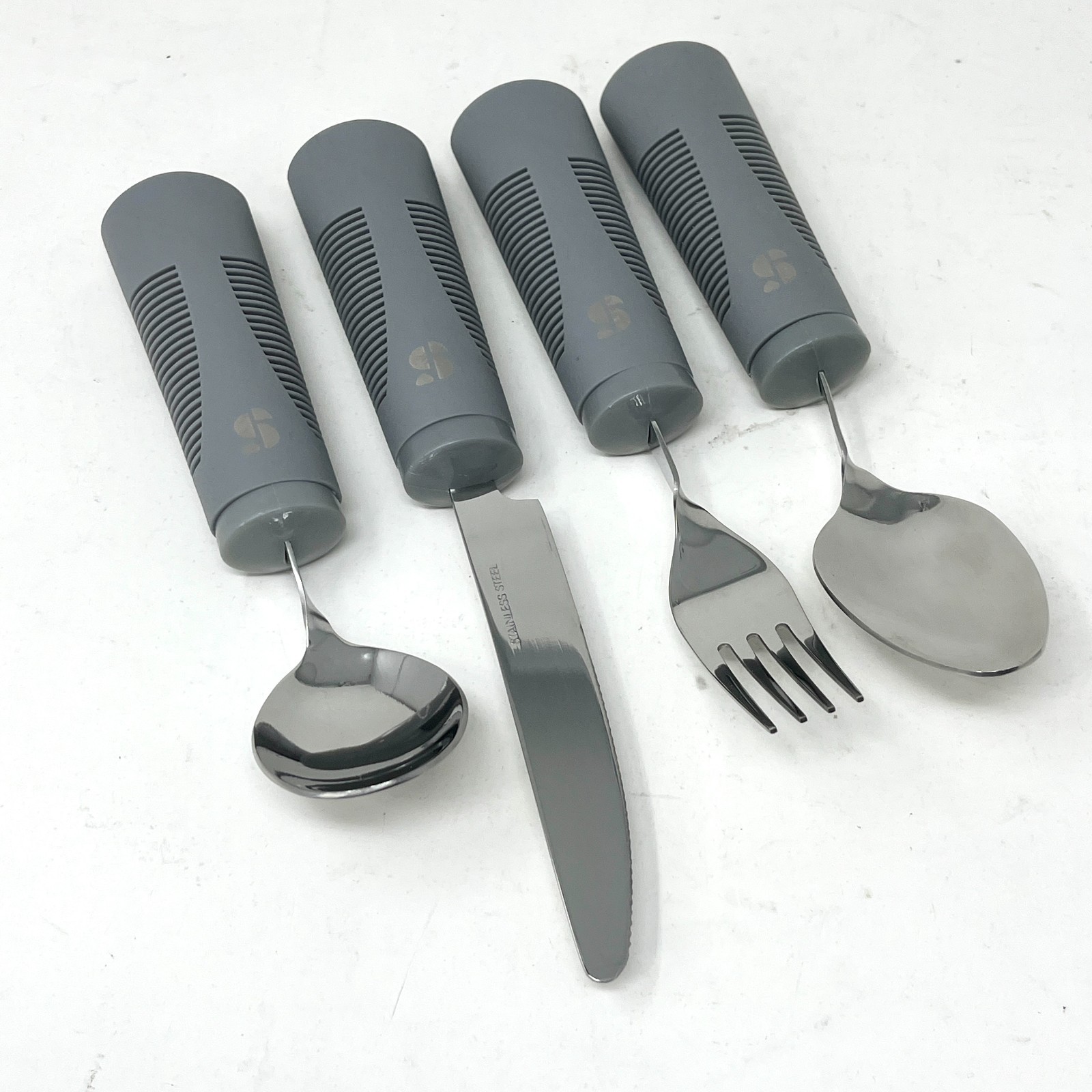 Special Supplies Adaptive Utensils Stainless Steel Knife Fork Spoon 4-Piece Set